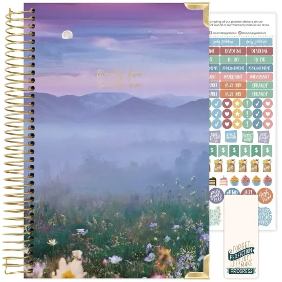 bloom daily planners 2025-26 Academic Planner, Hard Cover, 5.5" x 8.25", Mystical Mountains {1}