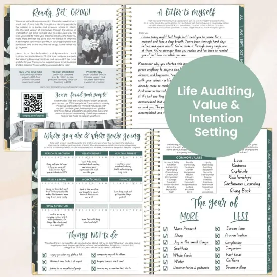 bloom daily planners 2025-26 Academic Planner, Hard Cover, 8.5" x 11", Eucalyptus, Green {5}