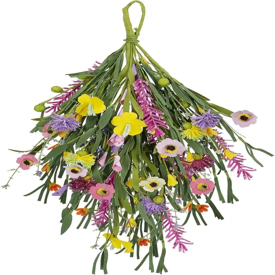 Artificial Forsythia & Daisy Teardrop Swag &ndash; 24 {1}