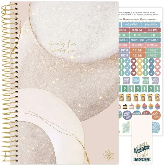 bloom daily planners 2025-26 Academic Planner, Soft Cover, 5.5" x 8.25", Brushed Beige {1}