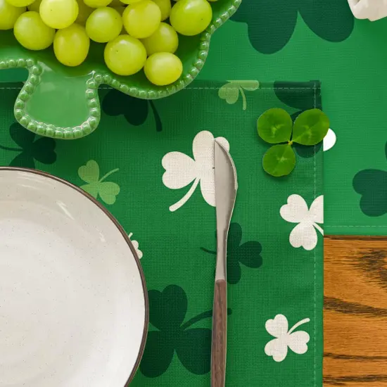 Artoid Mode Green Shamrock St. Patrick's Day Placemats Set of 4, 12x18 Inch Seasonal Spring Table Mats for Party Kitchen Dining Decoration {2}
