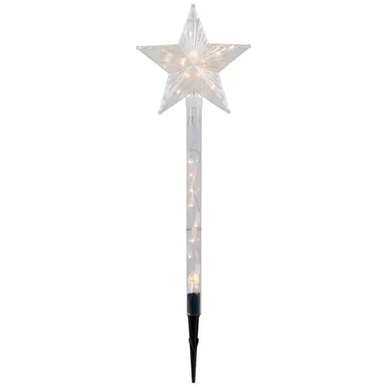 Northlight Lighted Star Christmas Outdoor Pathway Markers - 26" - Set of 4 Clear {5}