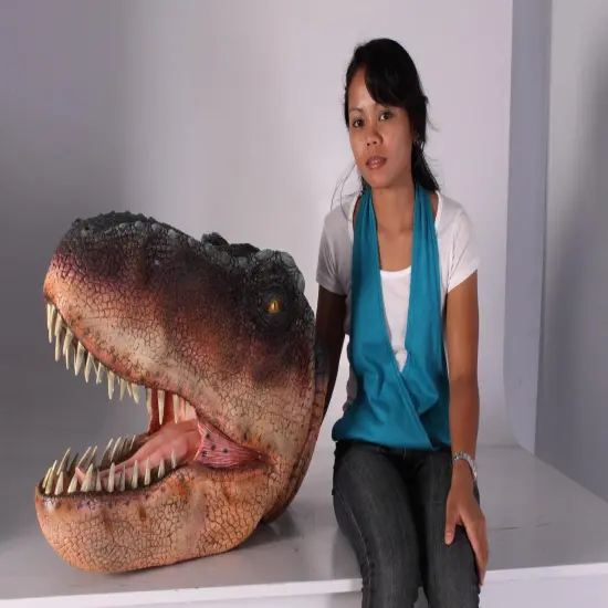 T-Rex Dinosaur Head Medium Life Size Statue {2}