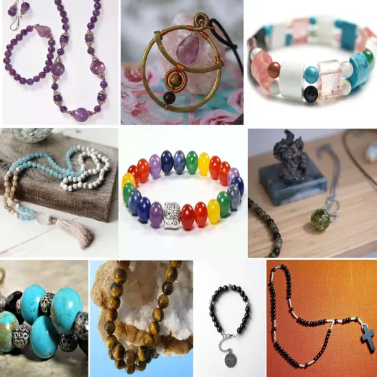 8mm - 96PCS Natural Stone Beads for Jewelry Making(Blue Purple Red) {5}