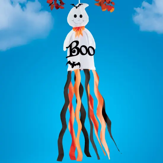 Collections Etc Hanging Halloween Ghost Streamer Windsock {2}