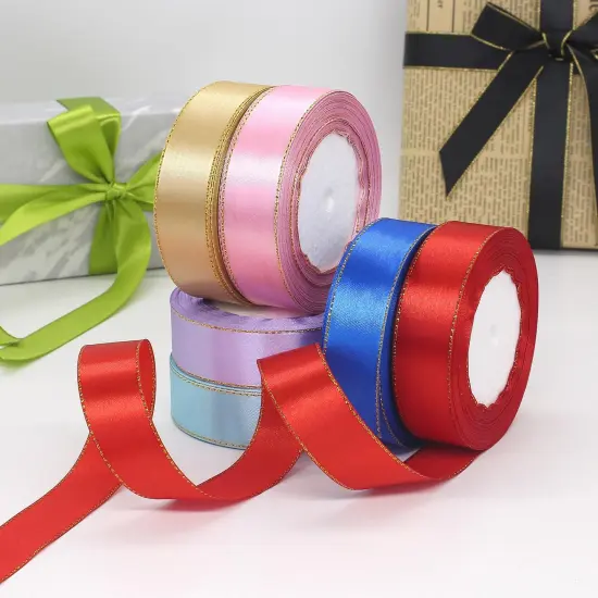 Gift Wrapping Satin Ribbon for Valentine's Day Flower Bouquet Arts Crafts Sewing 25 Yard Each Roll Ribbon for Trim Bow Merry Christmas Decoration (12 Colors Mix, 1 inch Width) {3}
