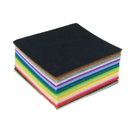 42pcs Felt Fabric Sheet 4"x4" Assorted Color DIY Craft Squares Nonwoven 1mm Thick {6}