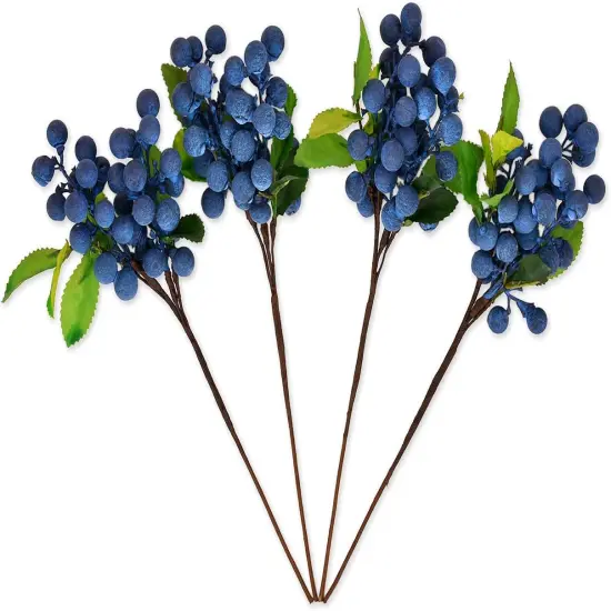 Artificial Blueberries 4 Pieces - (Blue) {1}