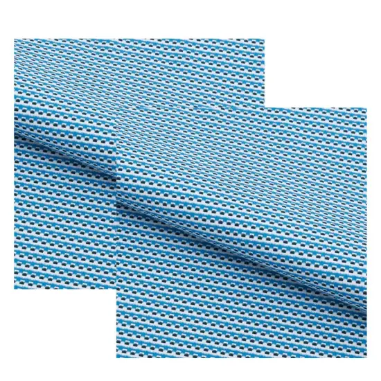 Bit Squared Printed on Recycled Spandex Fabric Blue/White {6}