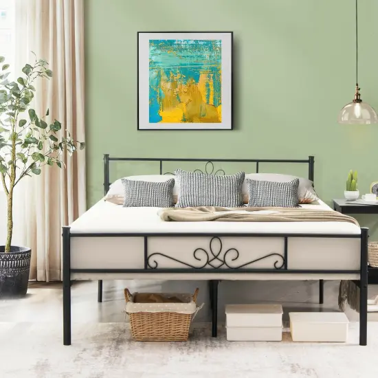 Queen Size Metal Bed Frame with Headboard and Footboard {3}