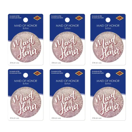 6 Pack Bulk Maid Of Honor Button {4}
