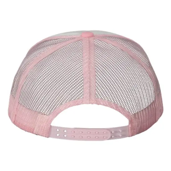 Valucap&reg; Foam Mesh Back Trucker Cap White/ Pink {2}
