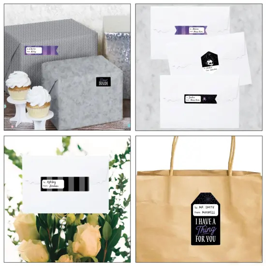 Big Dot of Happiness Goth Girl Assorted Halloween or Gothic Birthday Party Gift Tag Labels, To and From Stickers - 12 Sheets - 120 Stickers {6}