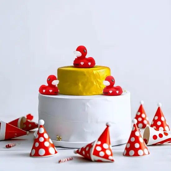 4E's Novelty 3"" Valentines Rubber Duck: Large Red Rubber Ducky with XOXO {6}