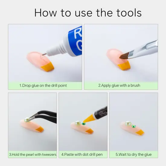 60g Cyan Green Flat Back Pearls Rhinestones for Crafts Mixed Size 3mm-10mm AB Color Round Half Pearls Flatback Pearl Beads and Resin Rhinestones Set for Face Art with Glue {4}