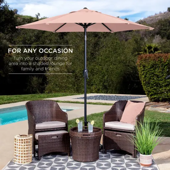 Best Choice Products 7.5ft Heavy-Duty Outdoor Market Patio Umbrella w/ Push Button Tilt, Easy Crank Rose Quartz {3}