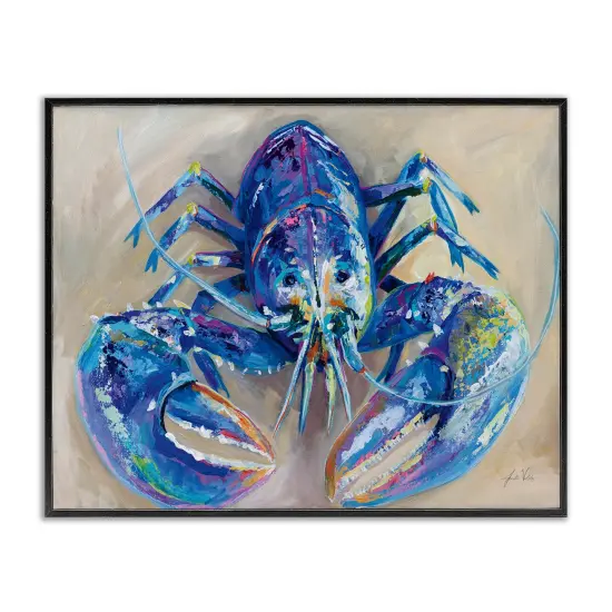 Stupell Industries Blue Lobster Impression Framed Giclee Wall Art Design by Jeanette Vertentes {1}