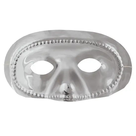 24 Pack Bulk Mardi Gras Metallic Half Mask - silver {1}