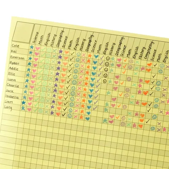 16 Sheets Incentive Charts for Classroom, Horizontal Sticker Rewards Chart for Kids Behavior Progress, 4 Colors, 22x17 in {7}