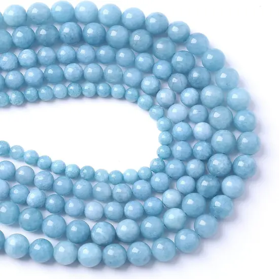 10MM 38PCS Blue Aquamarine Jade Loose Beads for Jewelry Making DIY Bracelet {3}
