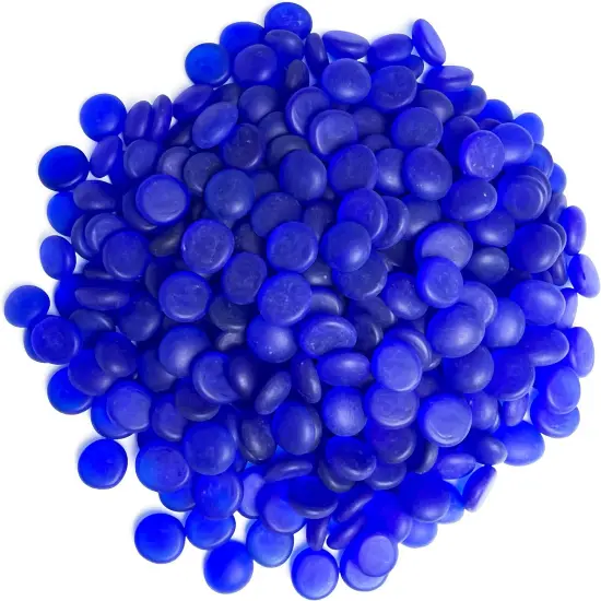 Flat Marbles Vase Filler - 3 Lb (315 pcs) Cobalt Glass Pebbles Vases - Clear Glass Stones for Vases - Flat Glass Marble for Craft and Home d&eacute;cor - Aquarium Glass Marble Filler {1}