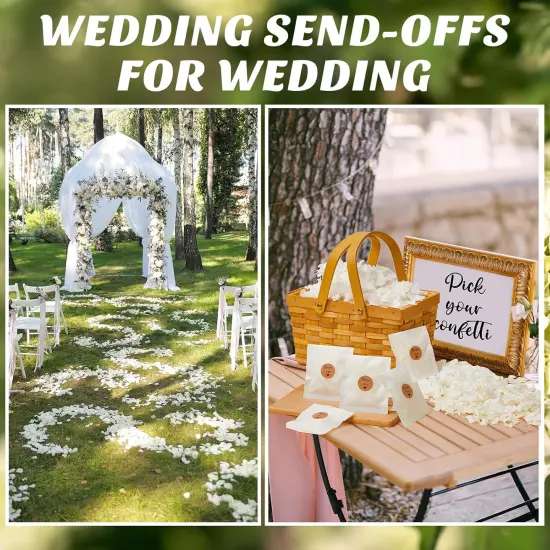 55 Pack Biodegradable Confetti, White Dried Hydrangea Flower Petals with 60 Pcs Throw Me Stickers Wedding Confetti Biodegradable Flower Petals {5}