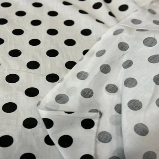 1 Yard Poly Cotton Fabric 1" Polka Dot Print, 58" Wide Durable Material for Apparel & Crafts Fuchsia/White {5}