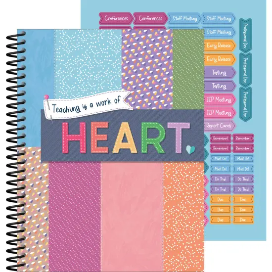 Carson Dellosa Crafty and Cool Teacher Planner 2025-2026, Undated 8" x 11" Lesson Plan Book With Stickers, Class Schedule, Weekly Calendar, Classroom Must Haves, Homeschool Essentials, School Supplies {1}