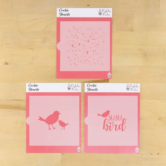 Mama Bird 3 Piece Cookie Stencil Bundle {1}