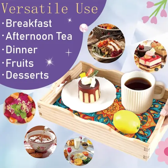 Wooden Serving Trays with Handles 5D Diamond Painting Kits for Adults, Trays Decor Diamond Arts Kits, Home or Farmhouse Decor 7.8x11.8 Inches {2}