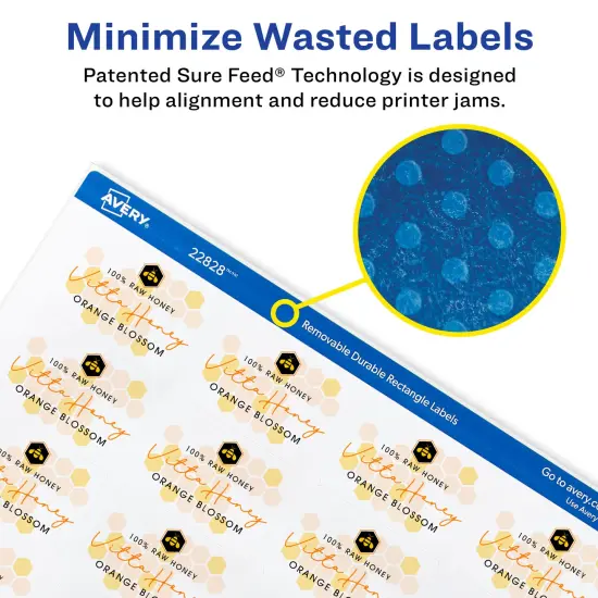 Avery Printable Blank Rectangle Labels, 1.25" x 1.75", White, 256 Customizable Labels (22828) {3}