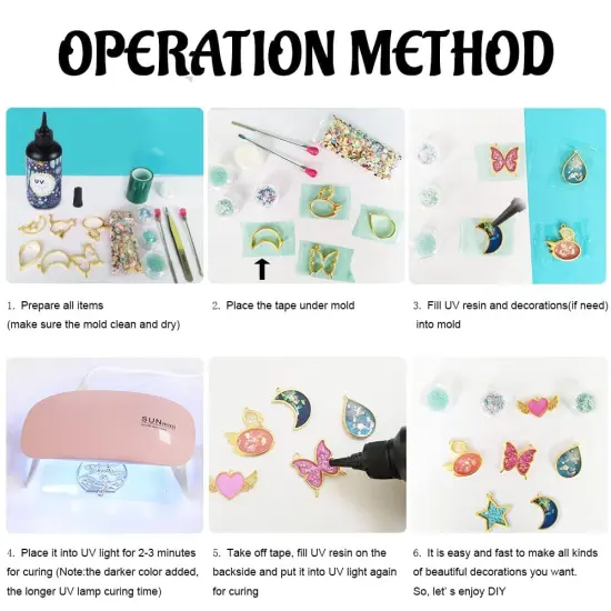 OSBANG Crystal Clear Hard UV Resin Upgraded Formula Ultraviolet Fast Curing Resin for Jewelry Making Craft Decoration Hard Transparent Glue Solar Cure Sunlight Activated Resin Casting & Coating (200g) {3}