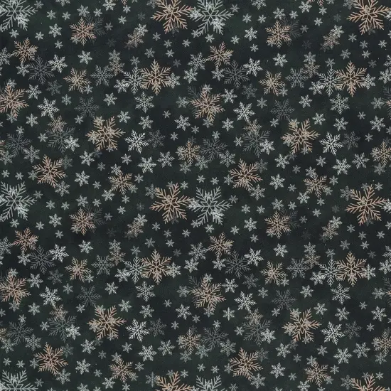 Mook Fabrics Christmas Deck The Halls Cotton Fabric [45in. Wide] - By The Yard Snowflakes Forest {1}