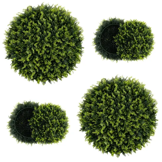 2 Pieces 18/22 Inches Indoor Outdoor Faux Decorative Balls for Patio Garden Front Door Balcony and Backyard-S {4}