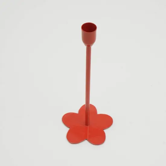 Floral Fusion Candle Holder, Red {3}