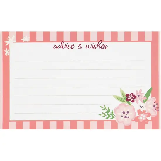 Juvale Advice Cards and Box, Wishes for The Bride (8 x 8 in, 50 Pack) Pink {4}