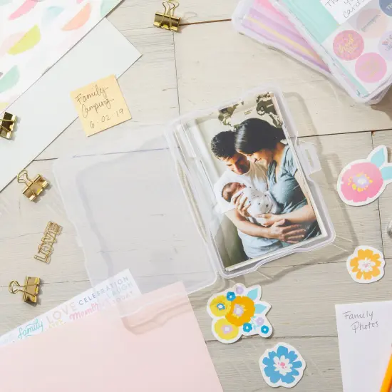 24 Photo Storage Boxes for 4x6 Pictures, Photo Organizer Storage Containers with 40 Blank Labels (Clear, 64 Total Pieces) {2}