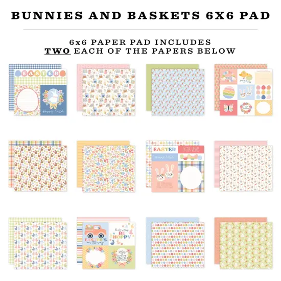 Echo Park Double-Sided Paper Pad 6"X6" -Bunnies And Baskets {3}