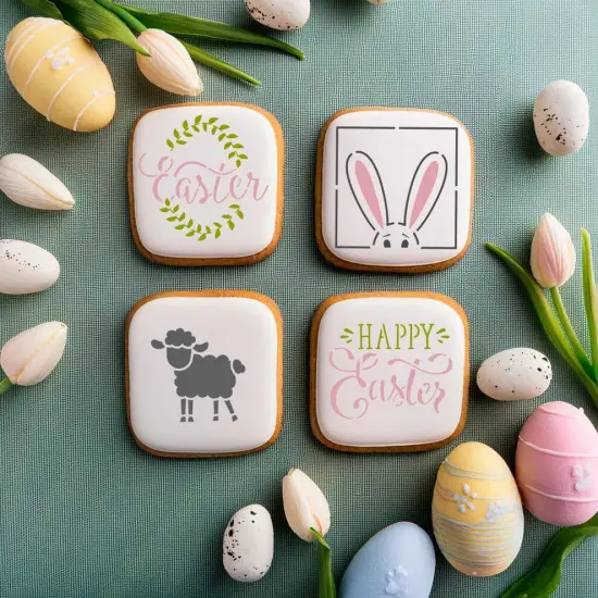 Easter Words 4 Piece Cookie Stencil Bundle {3}
