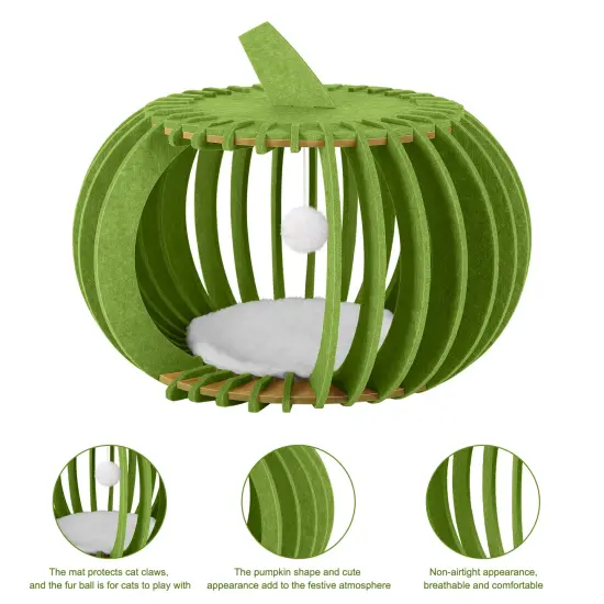 Portable & Collapsible Bed for Cats Dogs, Ideal Gift for Cat Dogs Lovers & Halloween Decor Green {3}