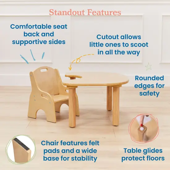 Little Learner Table and Chair Set, Kids Furniture Natural {4}