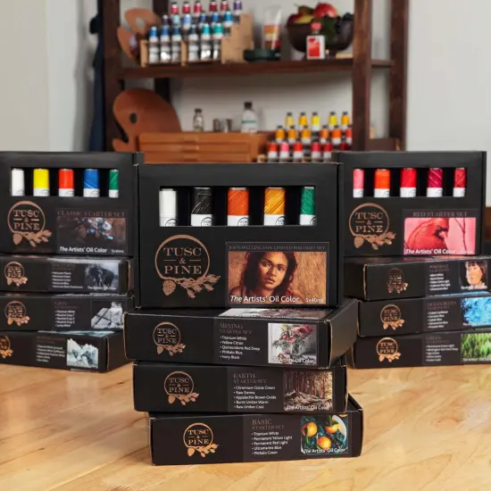 Tusc & Pine Artist Oil Paint - Cobalt Colors, Set of 3 40 ml, Non-Yellowing, Rich & Creamy Consistency, Maximum Pigment Load, Small Batch Milled Oil Paints Made in the USA for Professional Artists {5}