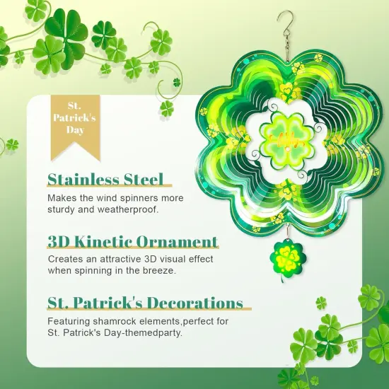 St Patricks Day Metal Wind Spinners St. Patrick's Hanging Gifts for Women Mom Grandma {2}