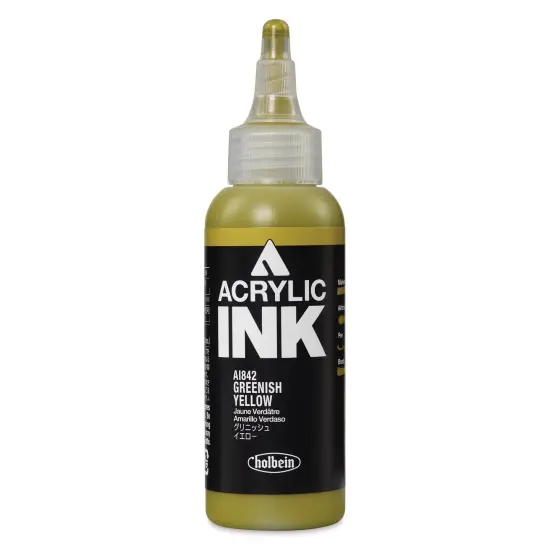 Holbein Acrylic Ink - Greenish Yellow, 100 ml {1}