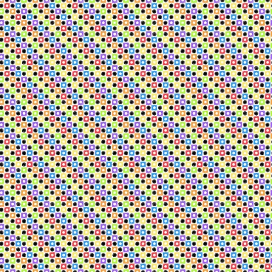 Multi Colored Dotted Check 44"/45" Cotton Fabric per yard {1}