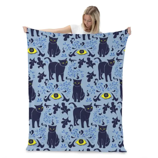 Halloween Silk Touch Throw Blanket Eyes and Cats {2}