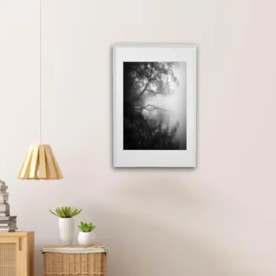 White Frame with Mount, 24x35&frac34;" &ndash; Hang or Stand, Large Display, Safe Front Protection! {5}