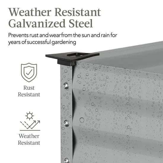 Best Choice Products 48x24x30in Elevated Galvanized Metal Garden Bed w/ Corner Protectors Moonlight Gray {4}