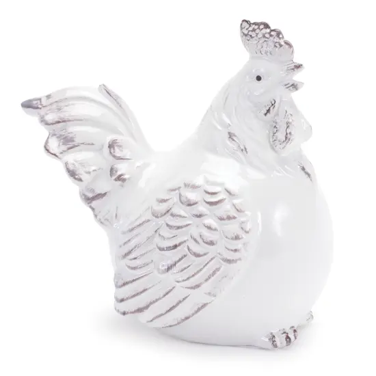 Melrose Ceramic Resting Chicken Figurines - 5" - Set of 6 White {4}