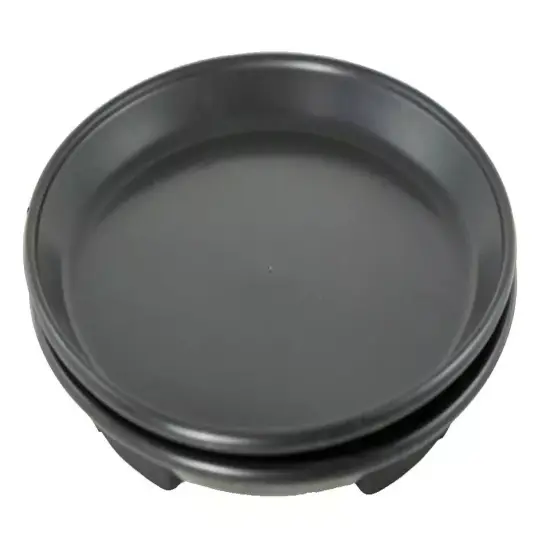 2 x Round Black Plastic Humidity / Drip Tray for Bonsai Tree - 7"X 7"X 1" {1}